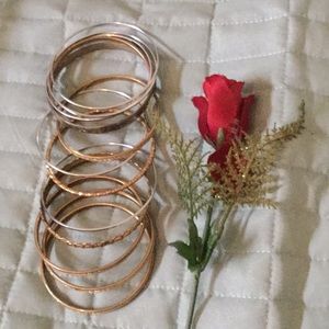 Two sets of bangle bracelets